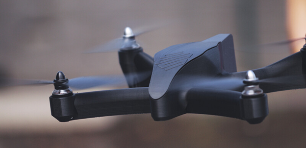 Carbon fiber 3D printed drone with Markforged logo