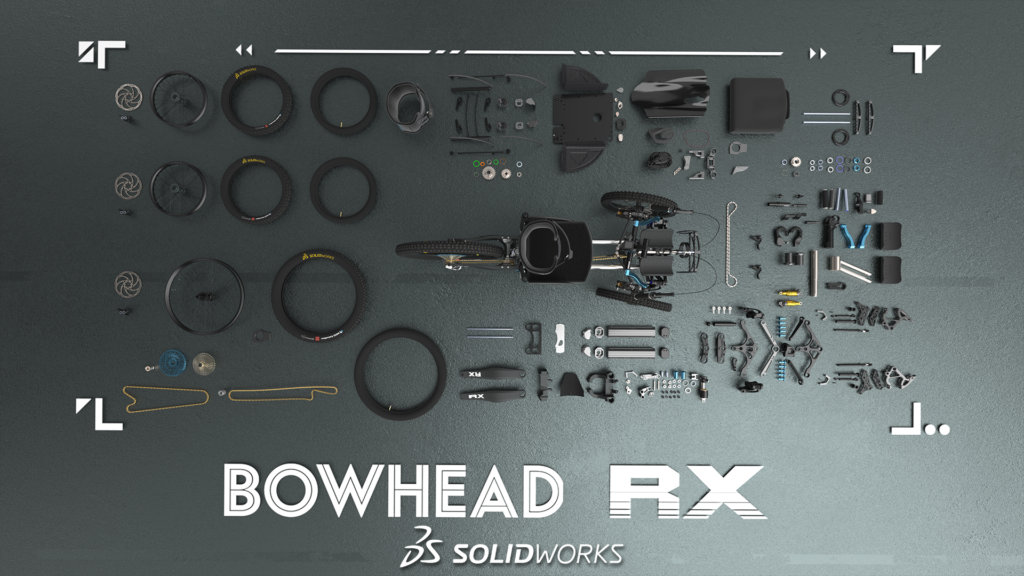Disassembled Bowhead bicycle model