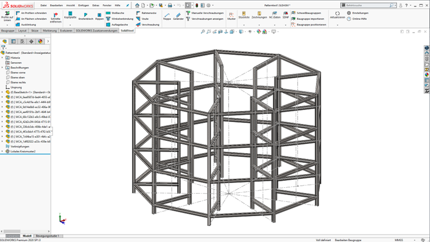 SolidSteel parametric steel structure screen capture