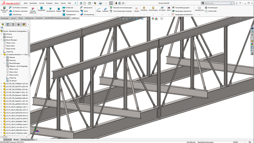 SolidSteel parametric for SOLIDWORKS steel beams screenshot