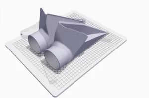 3D model of a Nissan 370Z air duct insert to be printed in carbon fiber