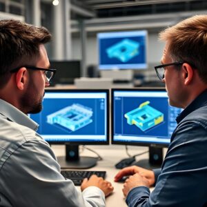 Engineers confused by multiple versions of a CAD model, highlighting version control issues on shared drives