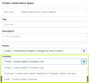 Collaborative Spaces in 3DEXPERIENCE - Visibility