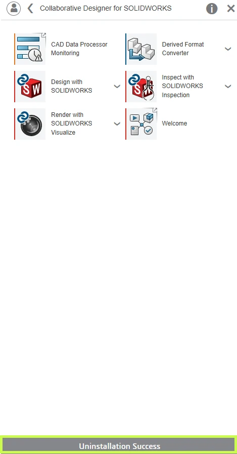 Interface utilisateur affichant la suppression du connecteur SOLIDWORKS dans le cadre de la désinstallation de 3DEXPERIENCE SOLIDWORKS sur Windows