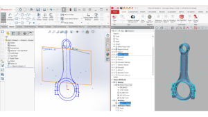 La fonction LiveTransfer de Design X permet de transférer l’entièreté de l’arbre de modélisation dans SOLIDWORKS (fonctions, plans, esquisses, cotation, etc…).